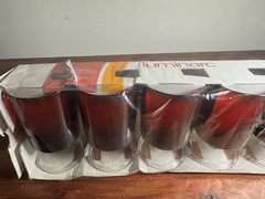 Mid century Barware Vintage Luminarc Cavalier Ruby Red Goblets New In Box France