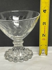 4 Sherbet Champagne Glasses Anchor Hocking Berwick Boopie Laurel Cut Glass MINT