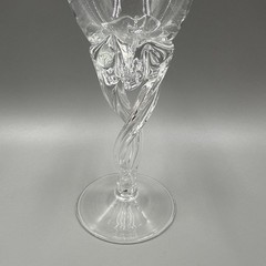 Jozefina Krosno Poland Art Glass Wine Stem Goblets Set Of 4, 1 UV Reactive