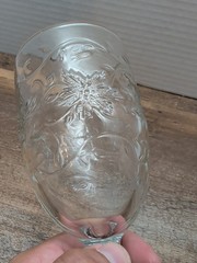Princess House Fantasia Iced Tea Goblet 16 oz Clear Crystal Pressed Floral Glass