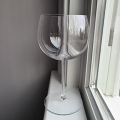 1 Rare Signed Val St Lambert Crystal Academie du Vin Wine Goblet 7 1/4″ EUC