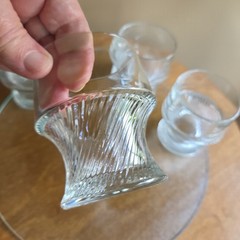 4 Federal DIANA Clear Glass Flat Tumbler 9 Oz Short Ribbed Swirled Glasses