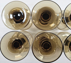 6) Libbey Tawny Accent Wine Glass Set Vintage Table Drink Bar Stemware Retro Lot