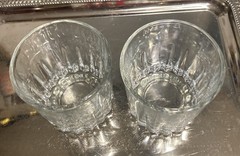 VINTAGE CRISA CLEAR GLASS Set of Two Whiskey Rocks Double Old Fashioned 6oz