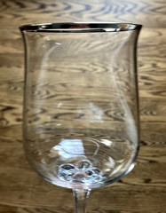 4 Lenox Desire Platinum Trim Water Goblet 7 1/8″ Clear Glass Hand Blown USA Made