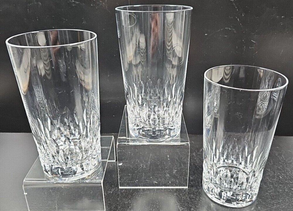 (3) JG Durand Cristal D’Arques Juan Coca Cola Highball Set Crystal Clear Tumbler