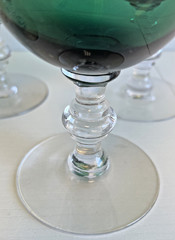 Vintage Tiffin-Franciscan Killarney Green Water Goblets Wine Glasses Set Of 5