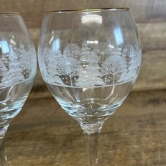 Frosted Christmas Wine Glasses/Water Goblets-Set Of 4