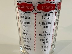 Vintage Federal Glass Cocktail Mixer Six Recipe Tumbler 12oz MCM Mint Cond 6″