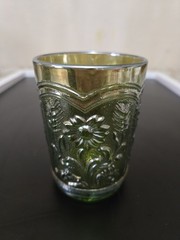 Imperial Fieldflower Antique Carnival Glass Tumbler, Marigold