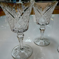 St Saint Louis VOLOGNE 5 3/8″ Crystal Wine Glasses Hard to Find! SET OF 3