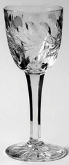 KOSTA BODA CRYSTAL «ROSA» PATTERN CORDIAL CUT GLASS STEM 4 1/2″ – MINT CONDITION