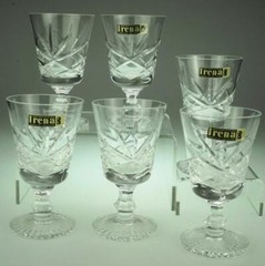 Set of 6 Irena Crystal Port or Sherry Glasses Handcut Made in Poland ZE100