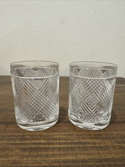 Pair of Ralph Lauren Crystal ARGYLE Double Old Fashioned Glasses