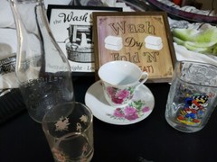 Decorated Glass Vintage Items Lot Of 7