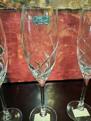 4 NEW Montelimar Junon J G Durand Crystal Cristal D’Arques Champagne Glasses