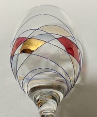 Vintage Milano Luminescence Crystal Wine Glasses Set 2 Romania 10.5”