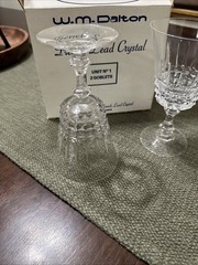 W M Dalton French Lead Crystal 2 GOBLETS -Unit No 1