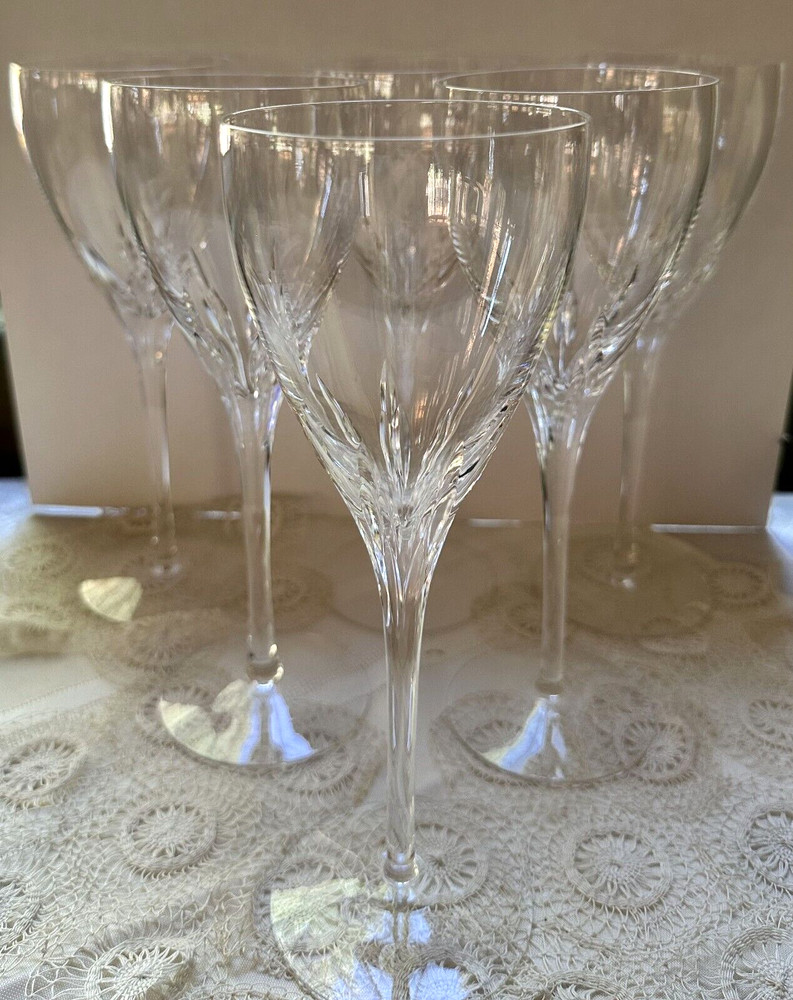 Lenox «Firelight Clear» Blown/Cut Crystal Water Goblets 8 5/8″ Set of 6