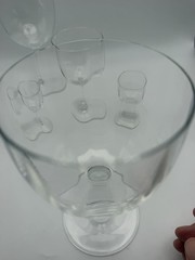 Baccarat Montaigne Optic Crystal Stemware Set 5 Pc France Signed Goblets Glass
