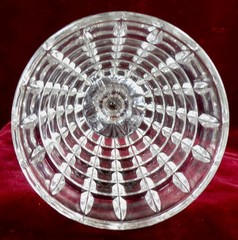 EAPG Goblet Cube Block Knob Stem Rayed Base Clear Glass 1870s #168