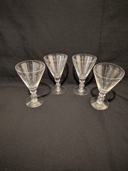 Tiffin Gray Cut Darts 6.5″ Water Glass/Goblets Elegance for Fine Arts Set of 4
