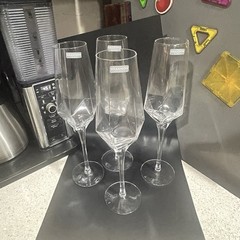 Godinger Shannon Crystal Isla Champagne Flutes Set of 4 Geometric Faceted 14oz
