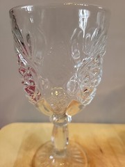 Libbey Hobstar Elegant Thick Cut Pressed Glass 7.25 Stemware Star Of David Set 3