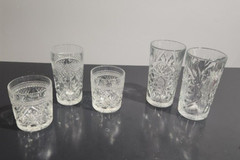 vtg Libbey 2 Highball Cooler Tumbler 16 oz. Glass 2 rock 12 oz. BAR MCM EAPG
