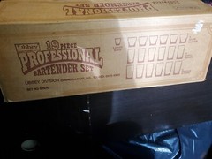 19 Vintage Libby Bartendor American 6 rock 6 hi-ball 6 beverage 1 jigger glass