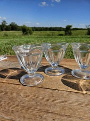 Vintage Retro MCM Anchor Hocking Tulip Glass Ice Cream Sundae Dessert Cups Set 4