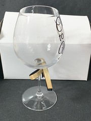 Elegant Cheers to 80 Years Wine Glass Goblet Clear w/ Black and Gold Lettering