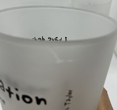 4 Frosted Glasses Flared FUNNY Saying Quotes Sam Levenson Elizabeth Taylor 6” H