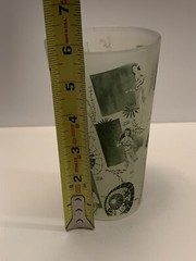 Frosted Hawaiian Souvenir Drinking Glass Green Ukulele Collectible Tumbler