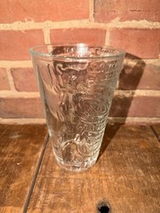 Libbey Clear Tiki Statue Tumbler Glass Hawaiian Cocktail Pint 20 oz Bar Drinks