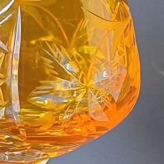 Traube by Nachtmann Topaz Amber Cut To Clear Crystal 8″ Hock Orange Wine Glass