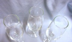 CORDIAL LIQUEUR GLASSES Set of 3 Clear Plain Stemmed 5 7/8″ Barware Glasses (A1)
