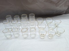 Vintage Aperitif Cordial Tumbler Dessert Gold Rim Monogram Letter «D» Set of 20