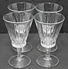 VTG Made In Italy Cut Glass Wine Glasses Flared Rim 4oz Aperitif Cordial Set of