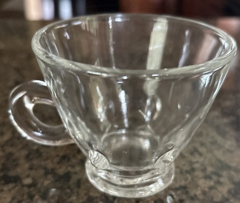 Clear Footed Teardrop Punch Cup Indiana Glass Company Rare Vintage