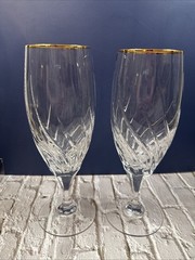 Vintage Beautiful Preview Gold by Mikasa Ice Tea Glasses Set of Two 8 1/2″ Tall
