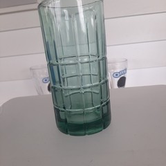 Anchor Hocking Emerald Green Manchester Tartan 16oz Tumbler Vintage Iced Tea Gla