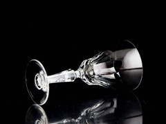 Val St Lambert Small Wine Glasses Set of 2 Elegant Vintage Crystal Signed