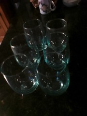 Set of 7 Clear Glass Tumbler Glasses Round Drinkware