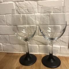 Clear Glass Black Base Stemmed Glasses Wine Champagne