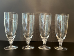Tiffin-Franciscan Rose Marie Vintage Cut Crystal Iced Tea Glasses – 4