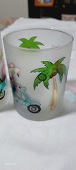 Anthropomorphic Flamingo Culver Frosted Glasses Set of 2 Pre-owned Vintage Retro
