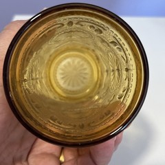 Vintage Brockway Glass Tumbler Flat Bottom American Concord Amber 5.5″H