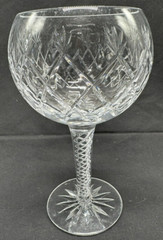 CCWL Crystal Co. Welsh Royal Cut Crystal Wine Glass Heavy Cut 8.5″ Tall Swirl