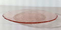 Vintage ARCOROC France ROSA PINK Glass Salad Plate ROSES 7 1/2″